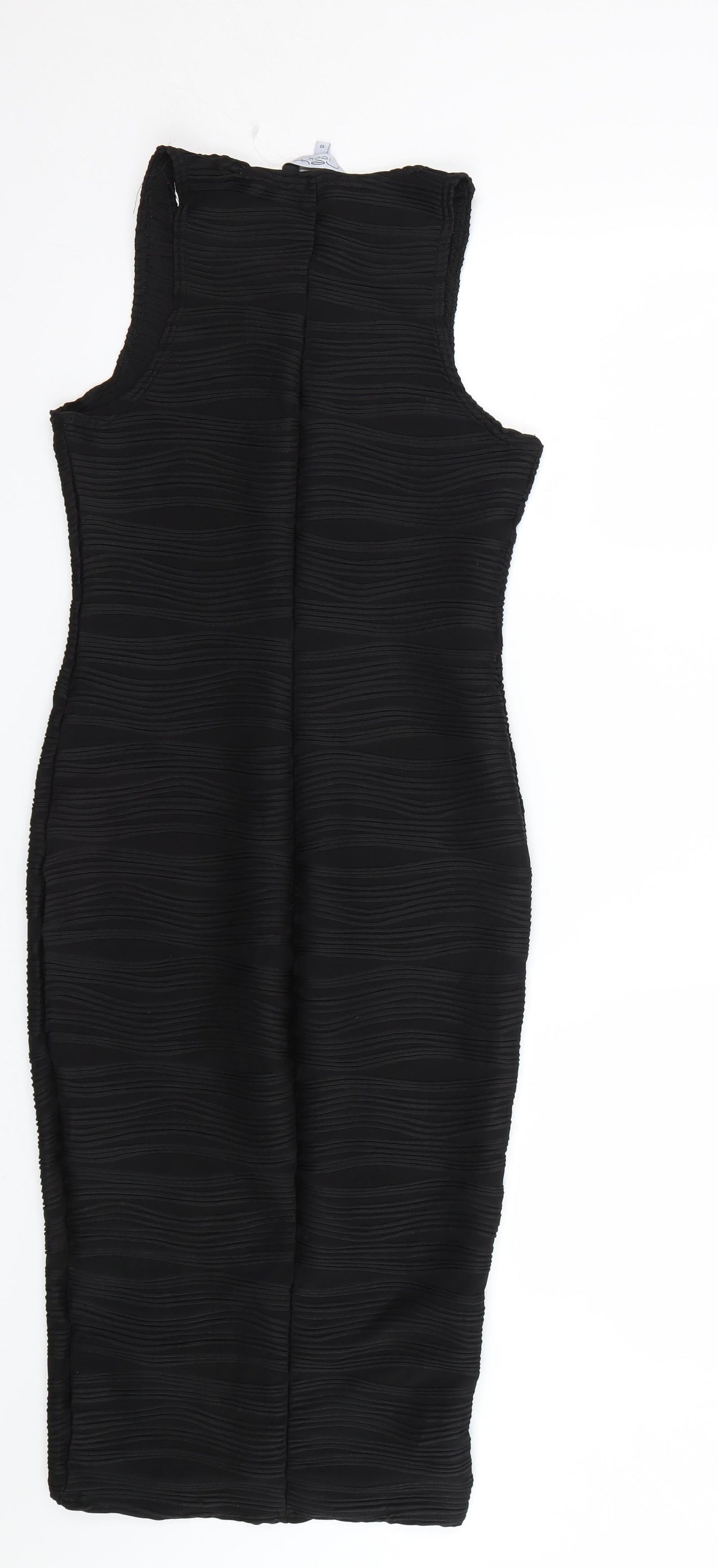 New Look Womens Black Striped  Wrap Dress  Size 10
