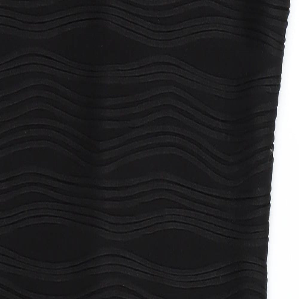 New Look Womens Black Striped  Wrap Dress  Size 10