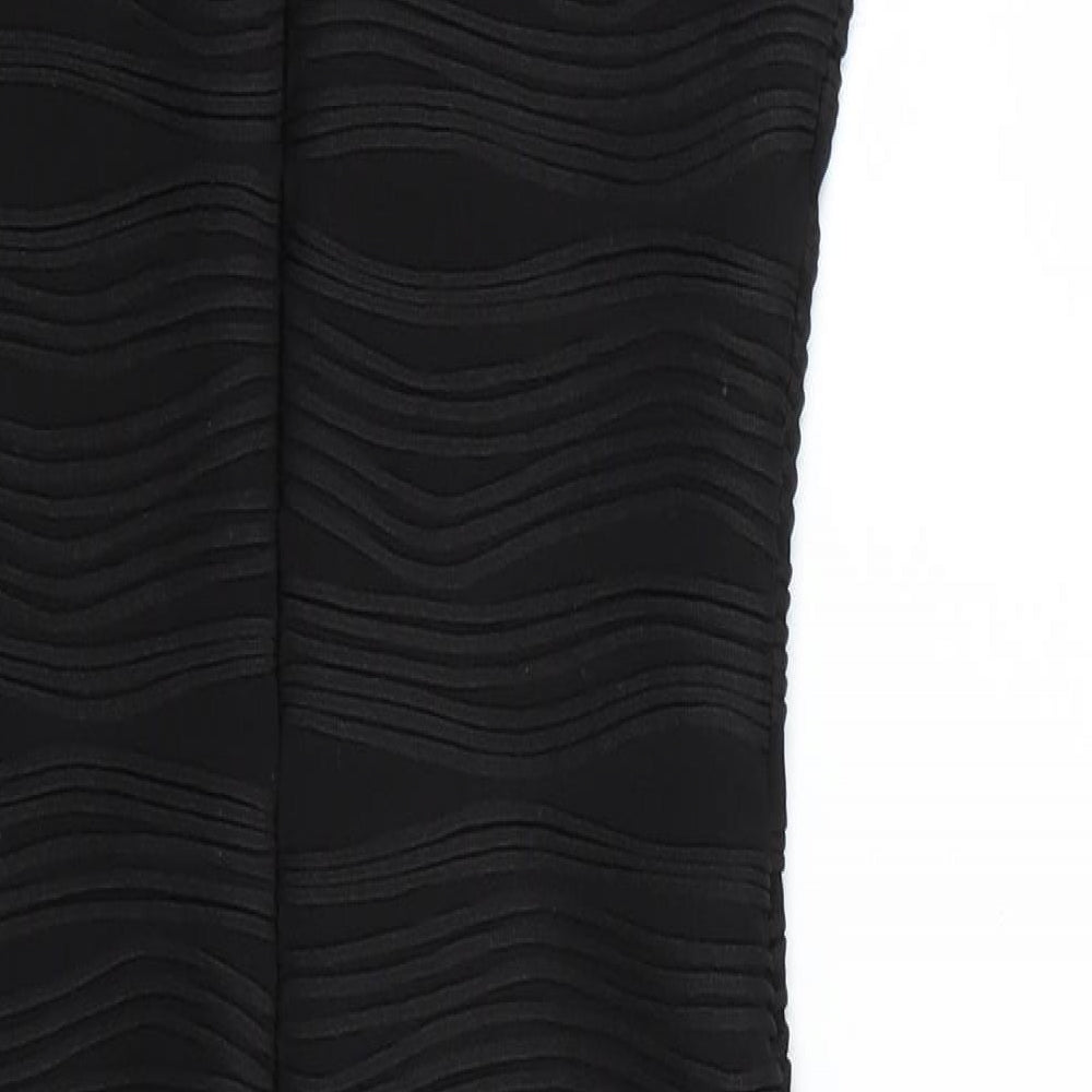 New Look Womens Black Striped  Wrap Dress  Size 10