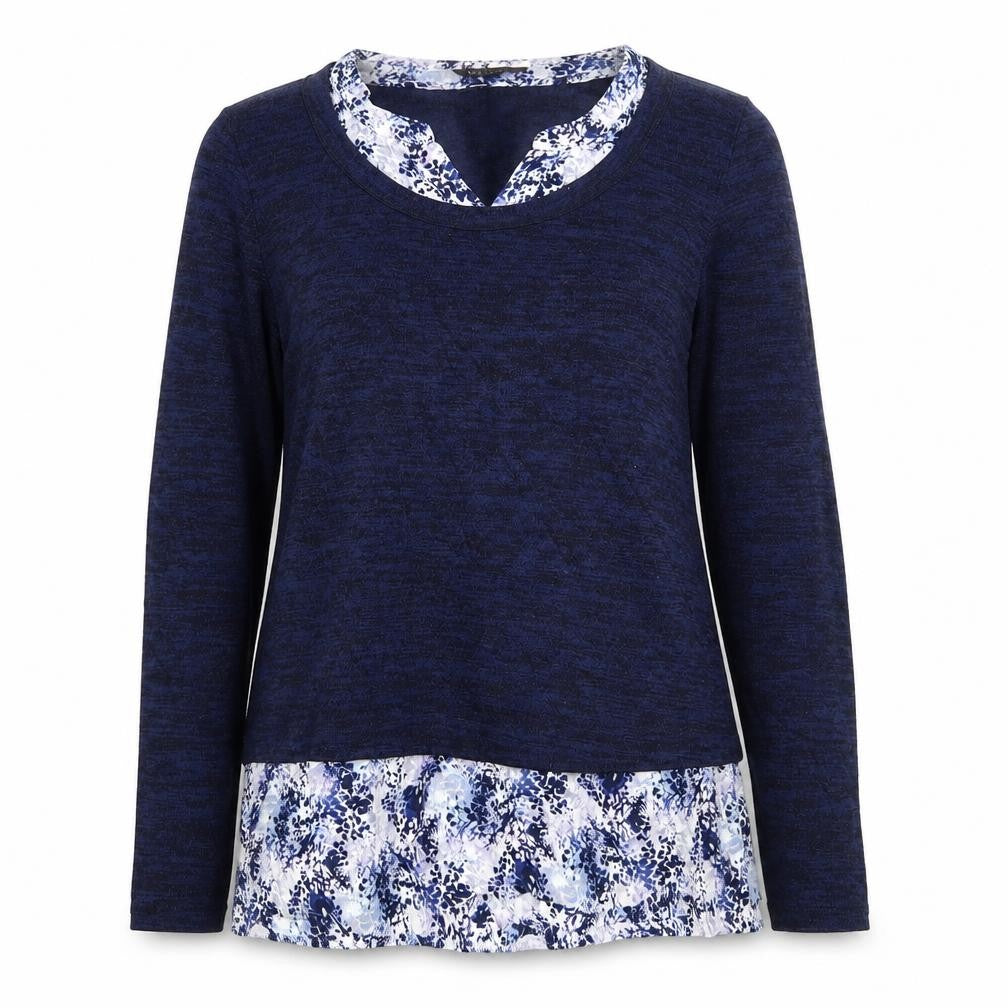 M&S Womens Blue Floral  Pullover Jumper Size 8