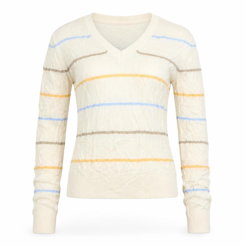 M&S Womens Beige Striped  Pullover Jumper Size S