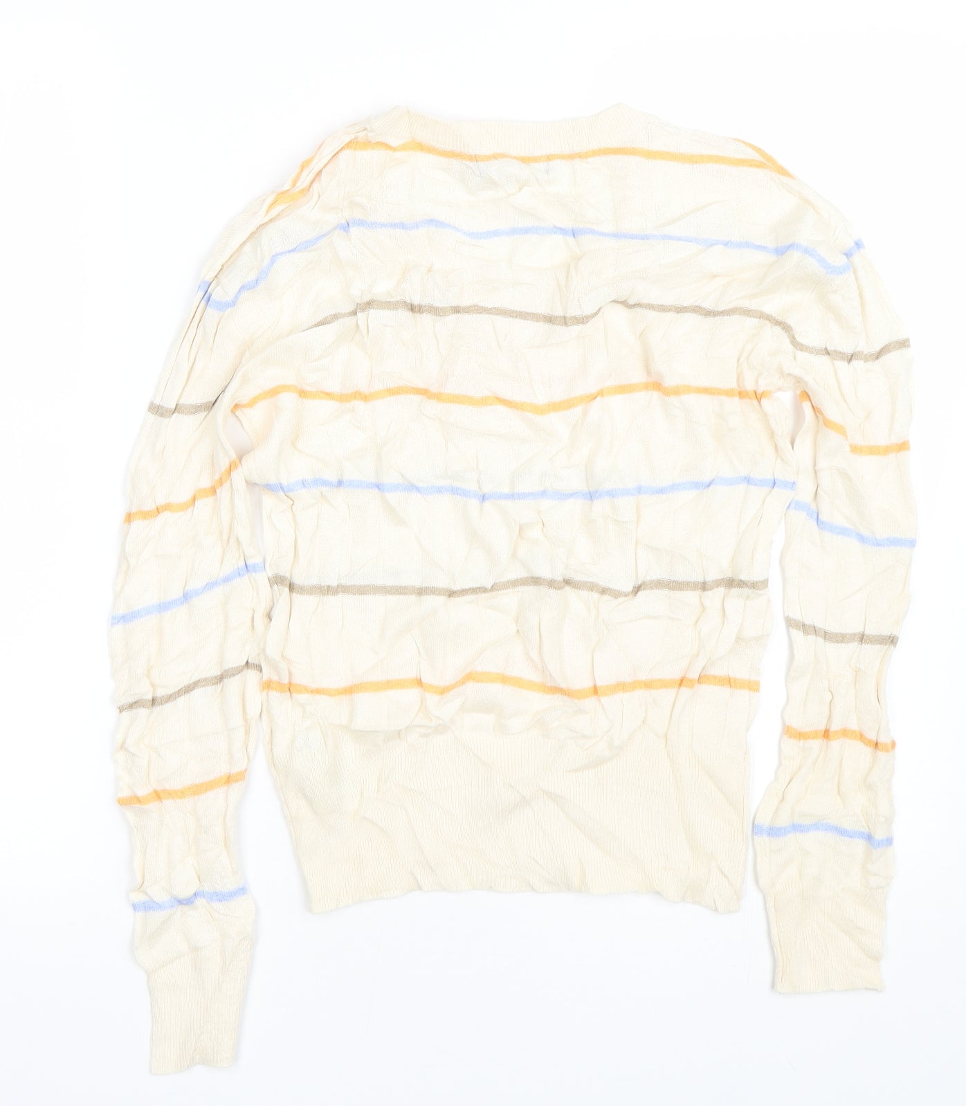 M&S Womens Beige Striped  Pullover Jumper Size S