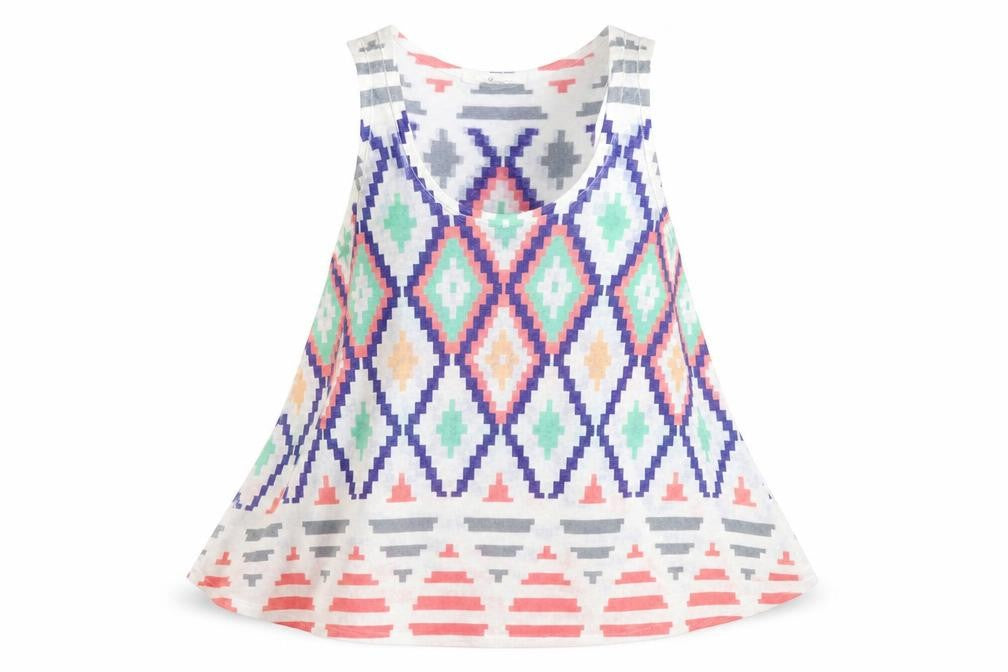 Sage USA Womens Multicoloured Argyle/Diamond  Basic Tank Size L