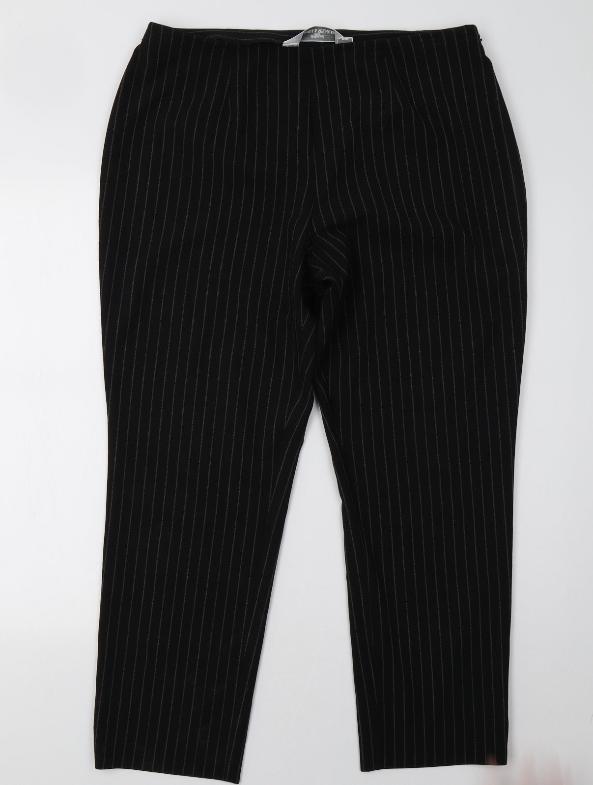 Marks and Spencer Womens Brown Striped  Trousers  Size 10 L28 in