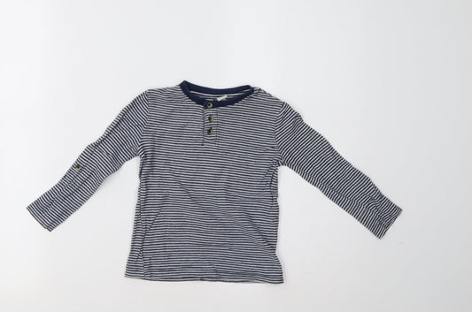 Sainsburys Boys Blue Striped  Pullover Jumper Size 24 Months