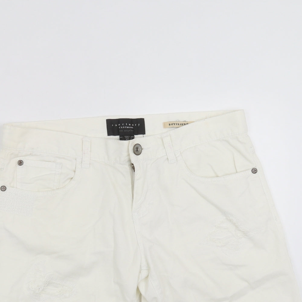 Sanctuary Womens Ivory  Denim Cut-Off Shorts Size 31 in - distressed