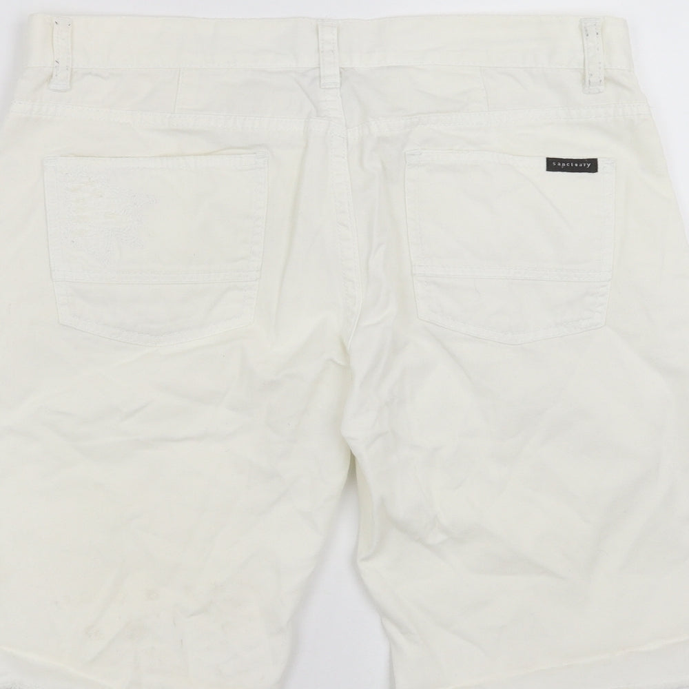 Sanctuary Womens Ivory  Denim Cut-Off Shorts Size 31 in - distressed