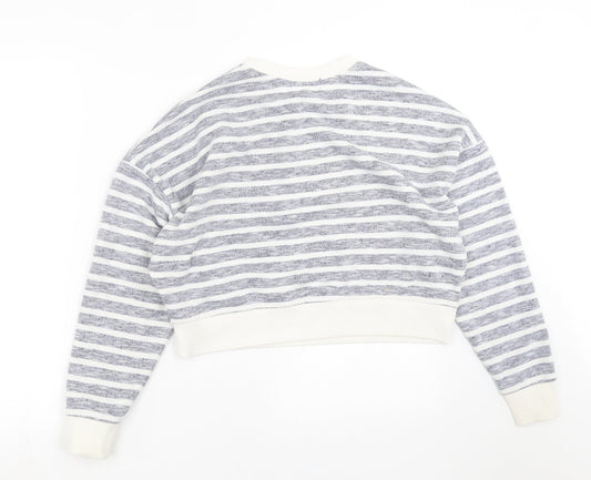 Primark Womens Blue Striped  Pullover Sweatshirt Size XS
