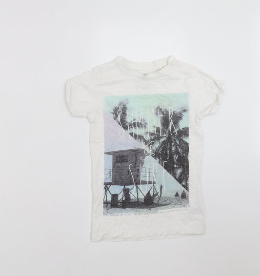 NEXT Boys White   Basic T-Shirt Size 4 Years  - Summer of Surf
