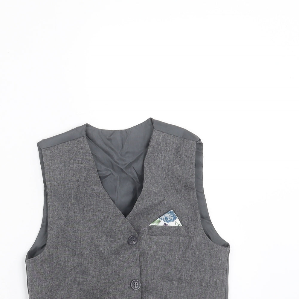 best of british Boys Grey   Jacket Waistcoat Size 4-5 Years