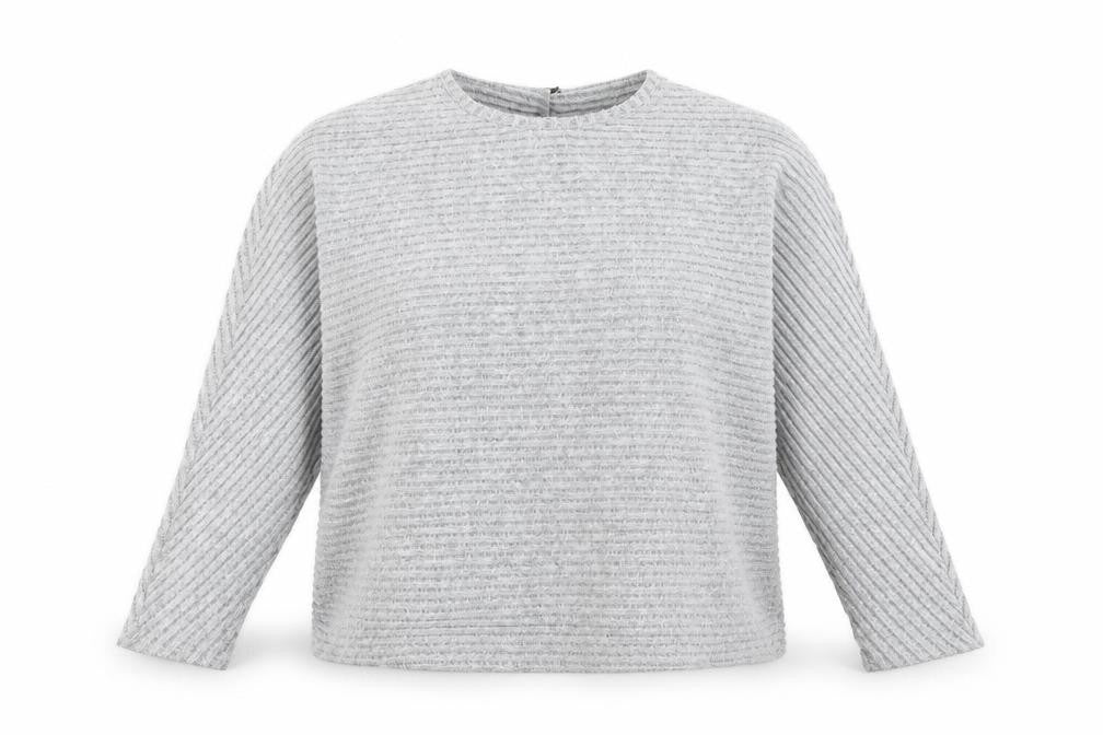 Primark Womens Grey Striped Knit Pullover Jumper Size L