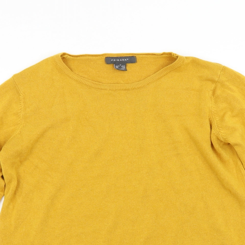 Primark Womens Yellow  Knit Pullover Jumper Size M