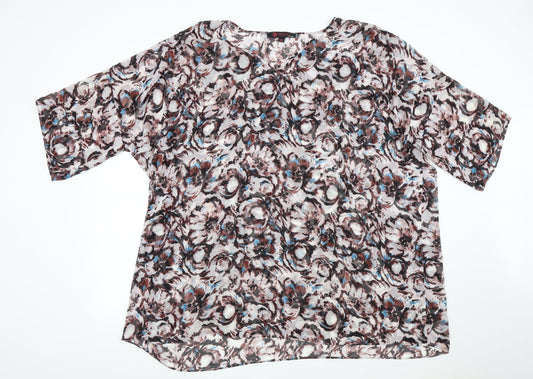 Project/ D Womens Multicoloured Floral Chiffon Basic Blouse One Size