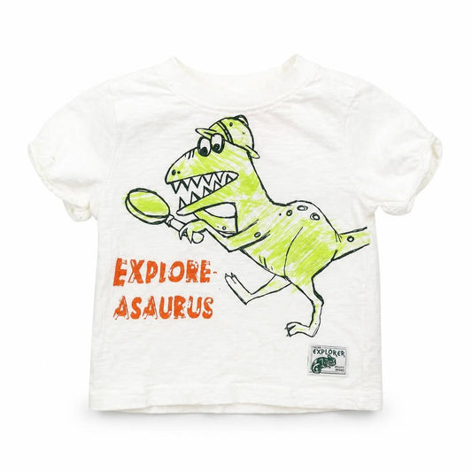 F&F Baby White   Basic T-Shirt Size 12-18 Months  - Dinosaur
