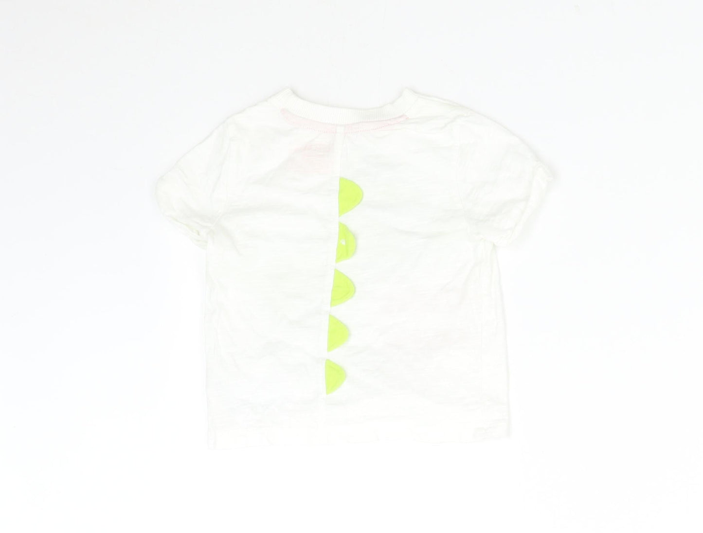 F&F Baby White   Basic T-Shirt Size 12-18 Months  - Dinosaur