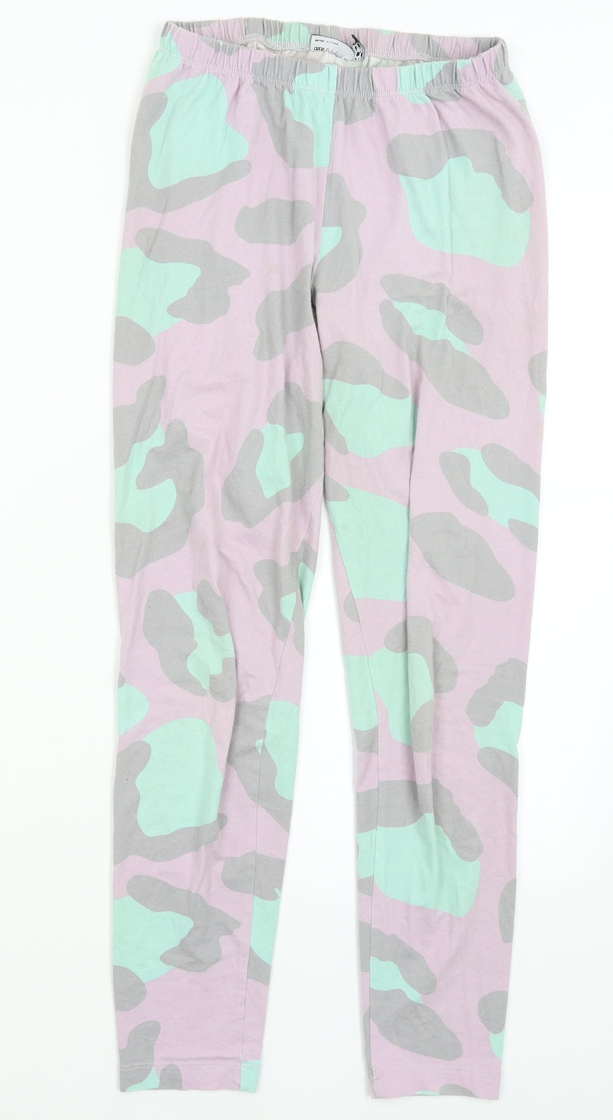ASOS Womens Pink Animal Print  Trousers Outfit/Set Size 8 L22 in