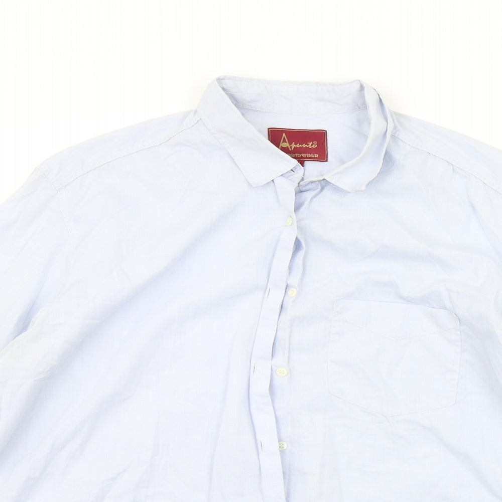 ARUUTO Mens Blue    Button-Up Size XL