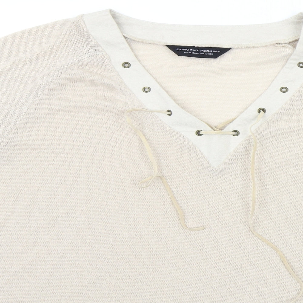 Dorothy Perkins Womens Beige   Pullover Jumper Size 20