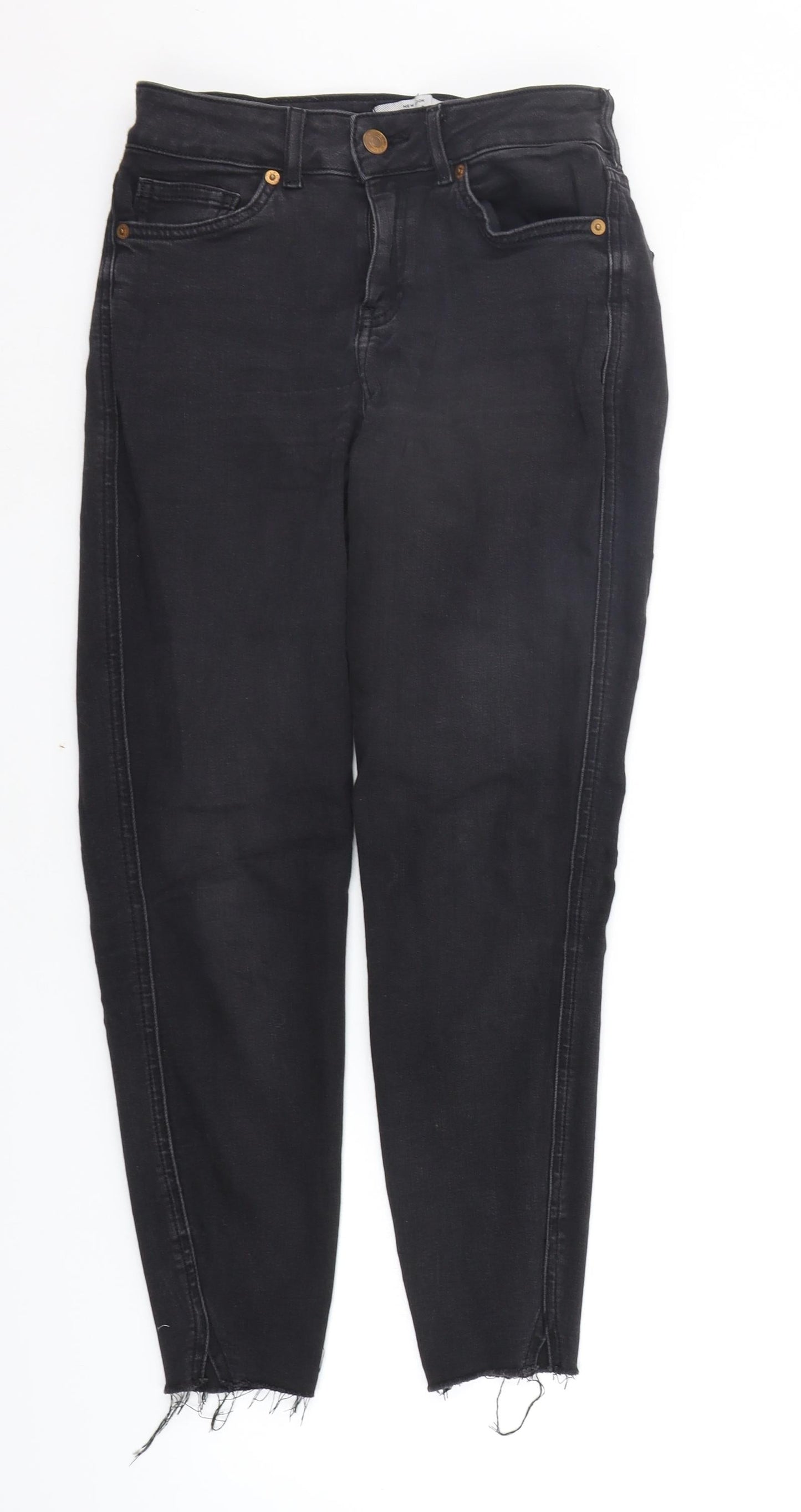 New Look Womens Grey   Straight Jeans Size 8 L24 in