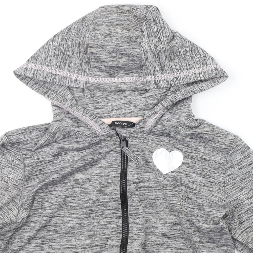 George Girls Grey   Jacket  Size 8-9 Years  - Heart print