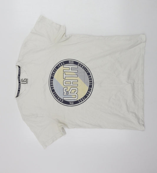 US athletic  Womens White   Basic T-Shirt Size M