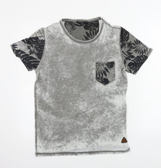 Rusty Neal Womens Grey Houndstooth  Basic T-Shirt Size M