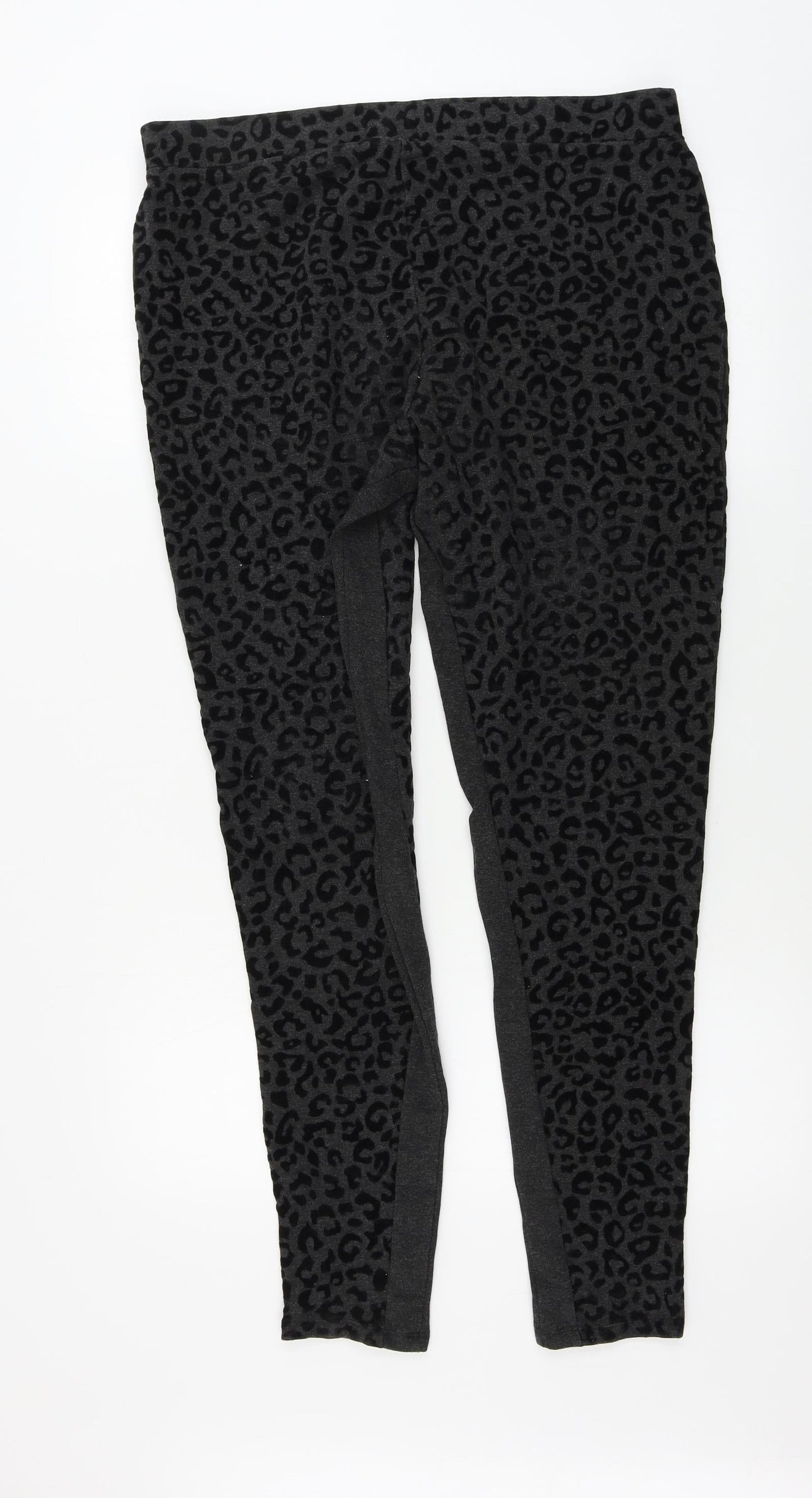 Marks and Spencer  Womens Grey Animal Print  Trousers  Size 18 L28 in