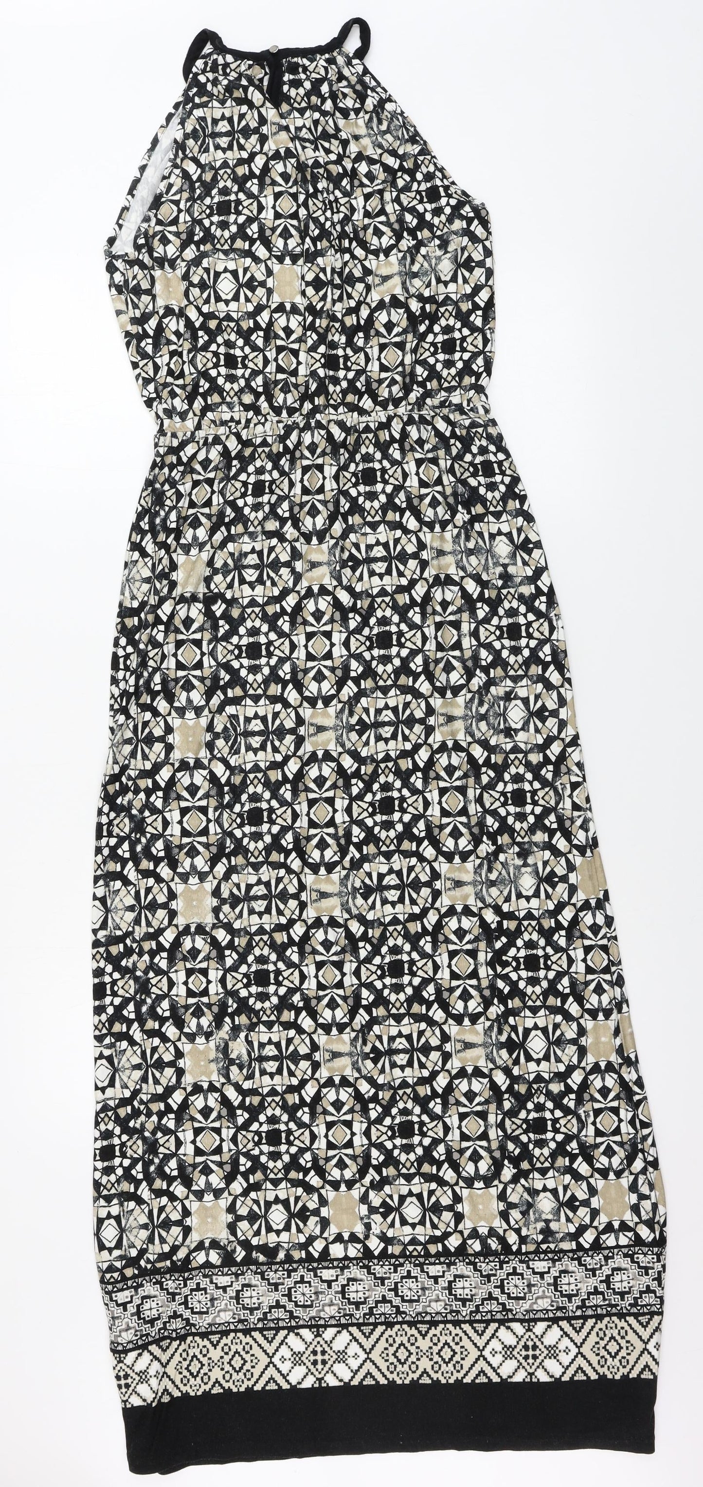 Wallis Womens Beige Geometric  A-Line  Size 8