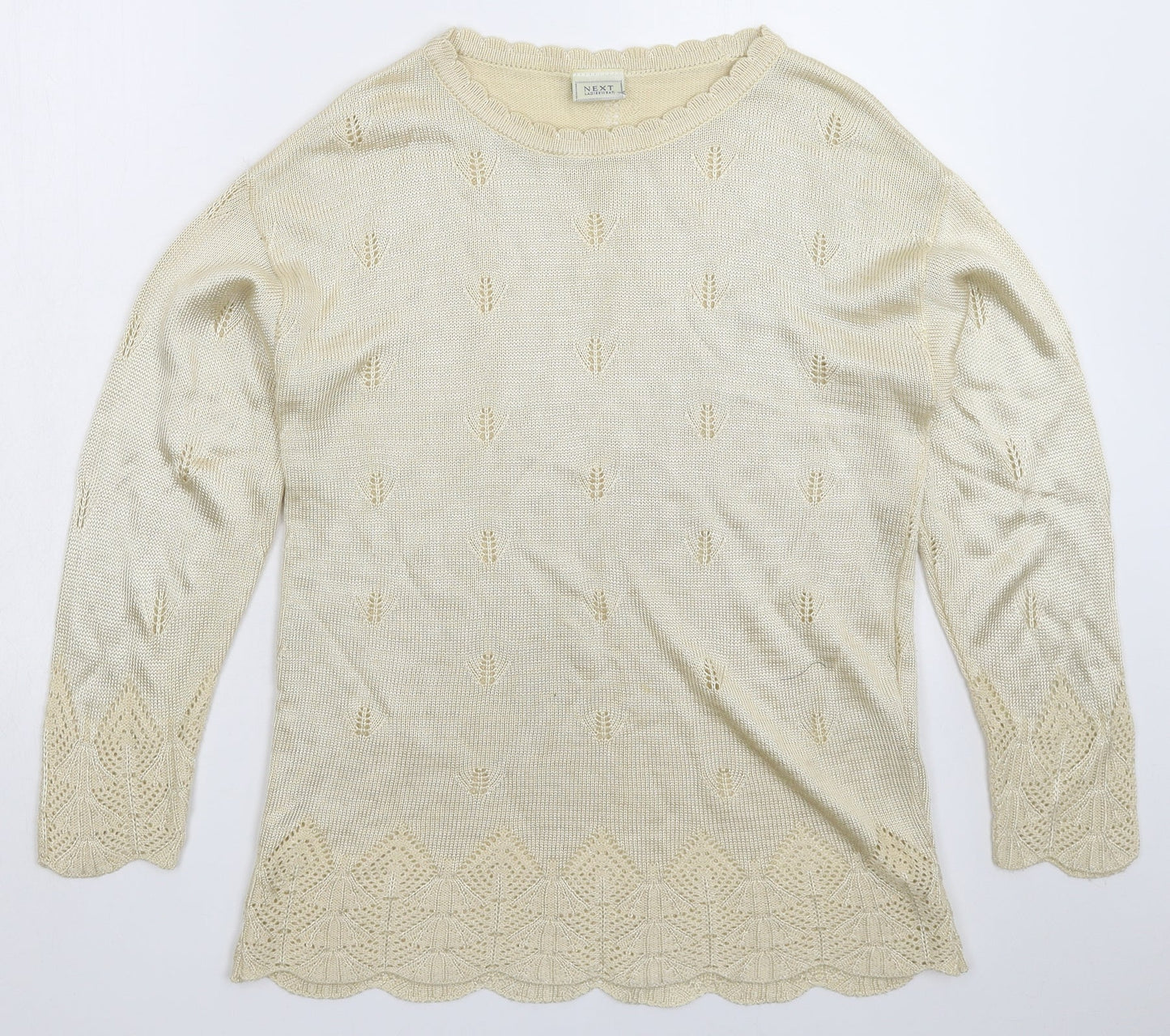 NEXT Womens Beige  Knit Pullover Jumper Size M