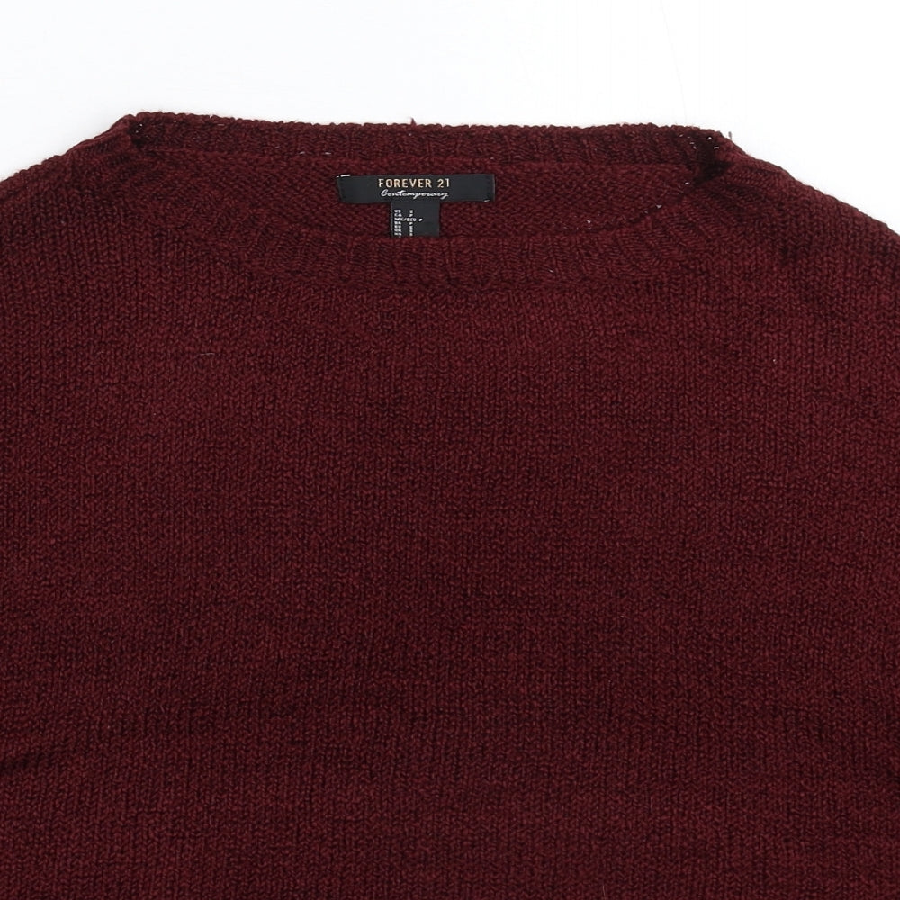 FOREVER 21 Womens Brown  Knit Pullover Jumper Size S
