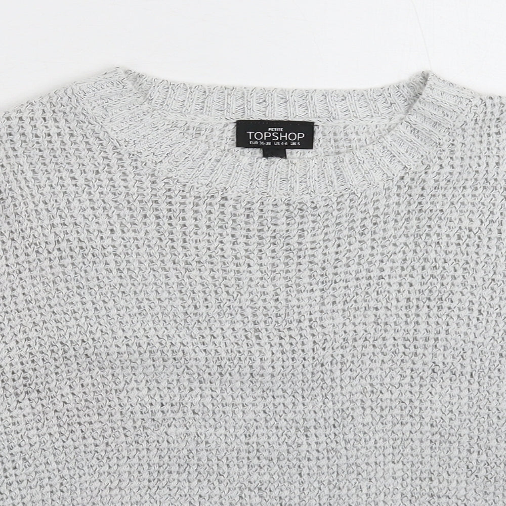 Topshop Womens Grey  Knit Pullover Jumper Size S