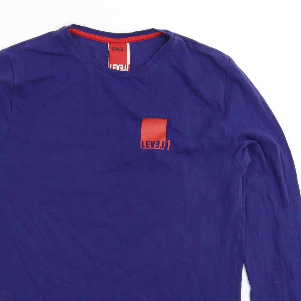 Level Mens Blue    T-Shirt Size XS