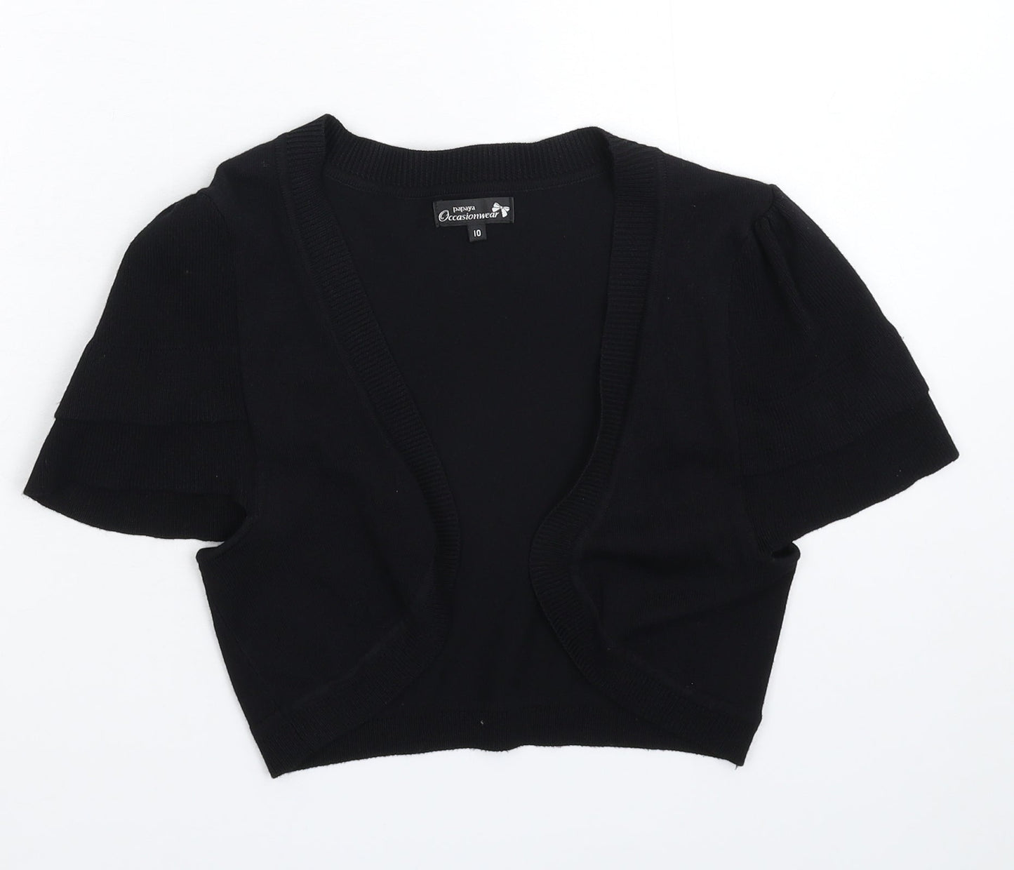 Papaya Womens Black  Knit Cardigan Jumper Size 10