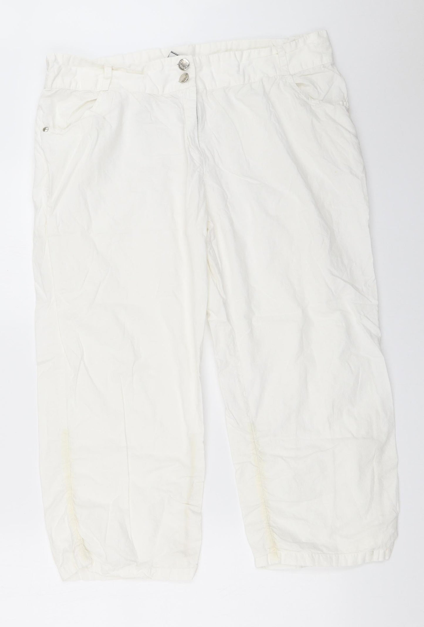 Preworn Womens White   Cropped Trousers Size 36 in L21.5 in