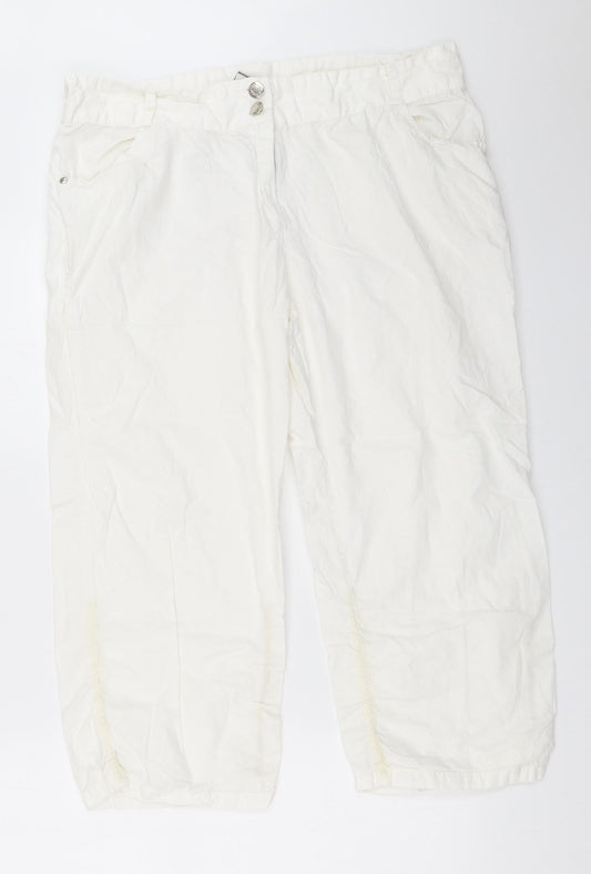 Preworn Womens White   Cropped Trousers Size 36 in L21.5 in