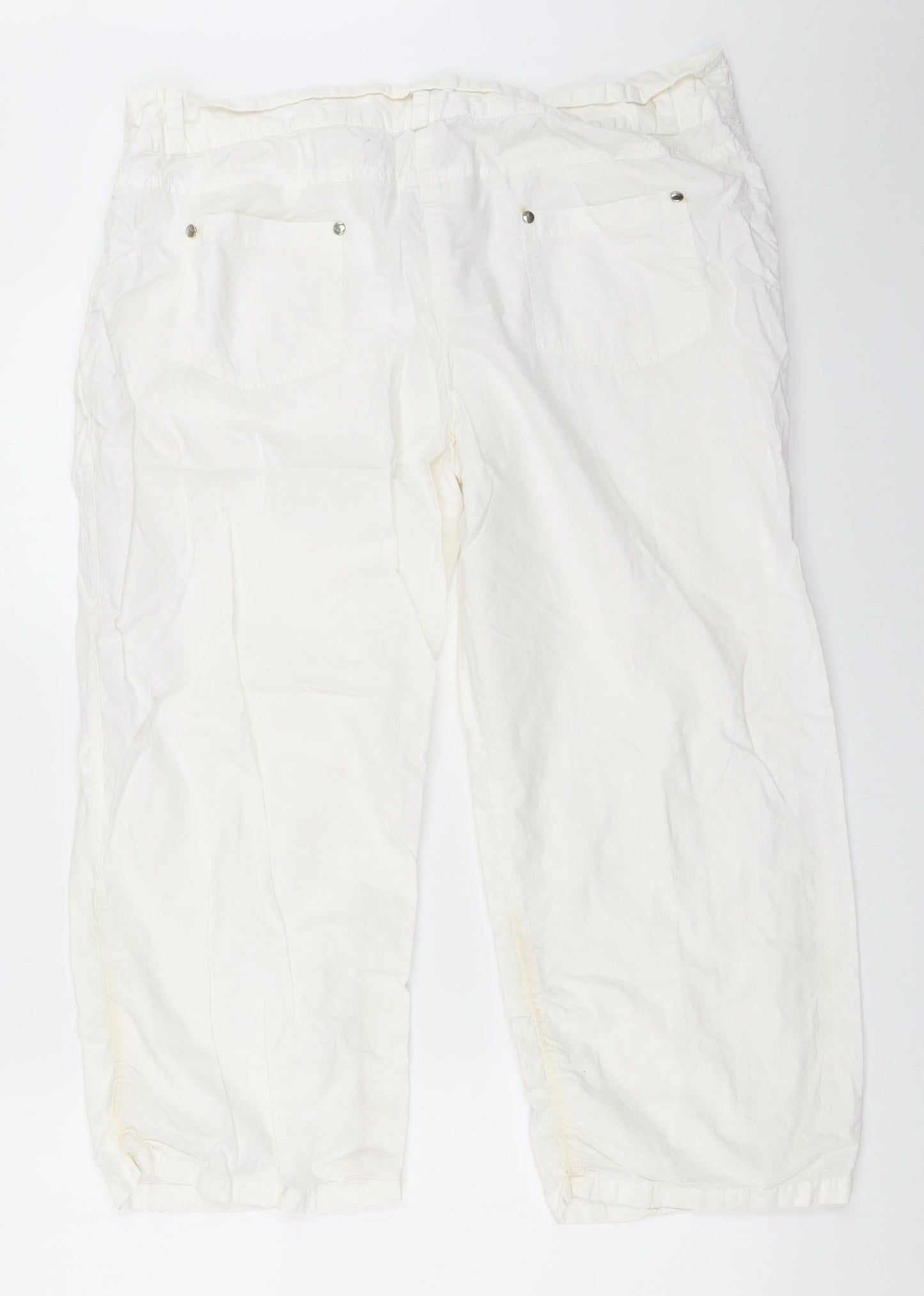 Preworn Womens White   Cropped Trousers Size 36 in L21.5 in