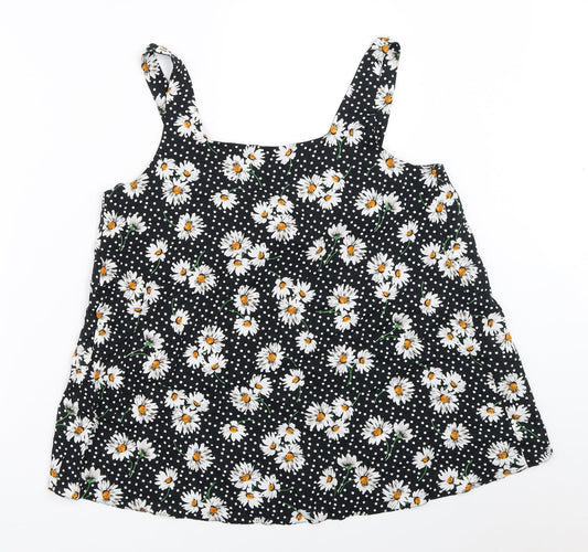 Dorothy Perkins Womens Black Floral  Basic Blouse Size 10