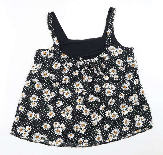 Dorothy Perkins Womens Black Floral  Basic Blouse Size 10