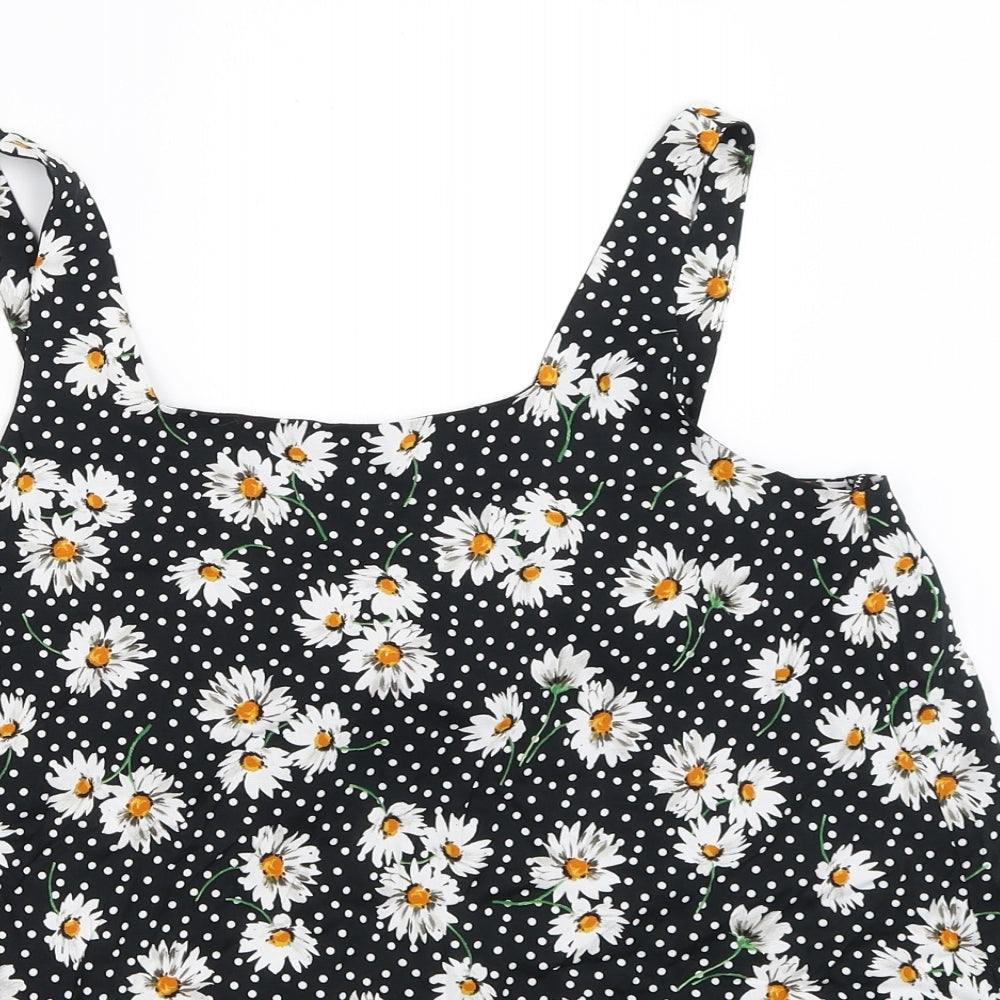 Dorothy Perkins Womens Black Floral  Basic Blouse Size 10