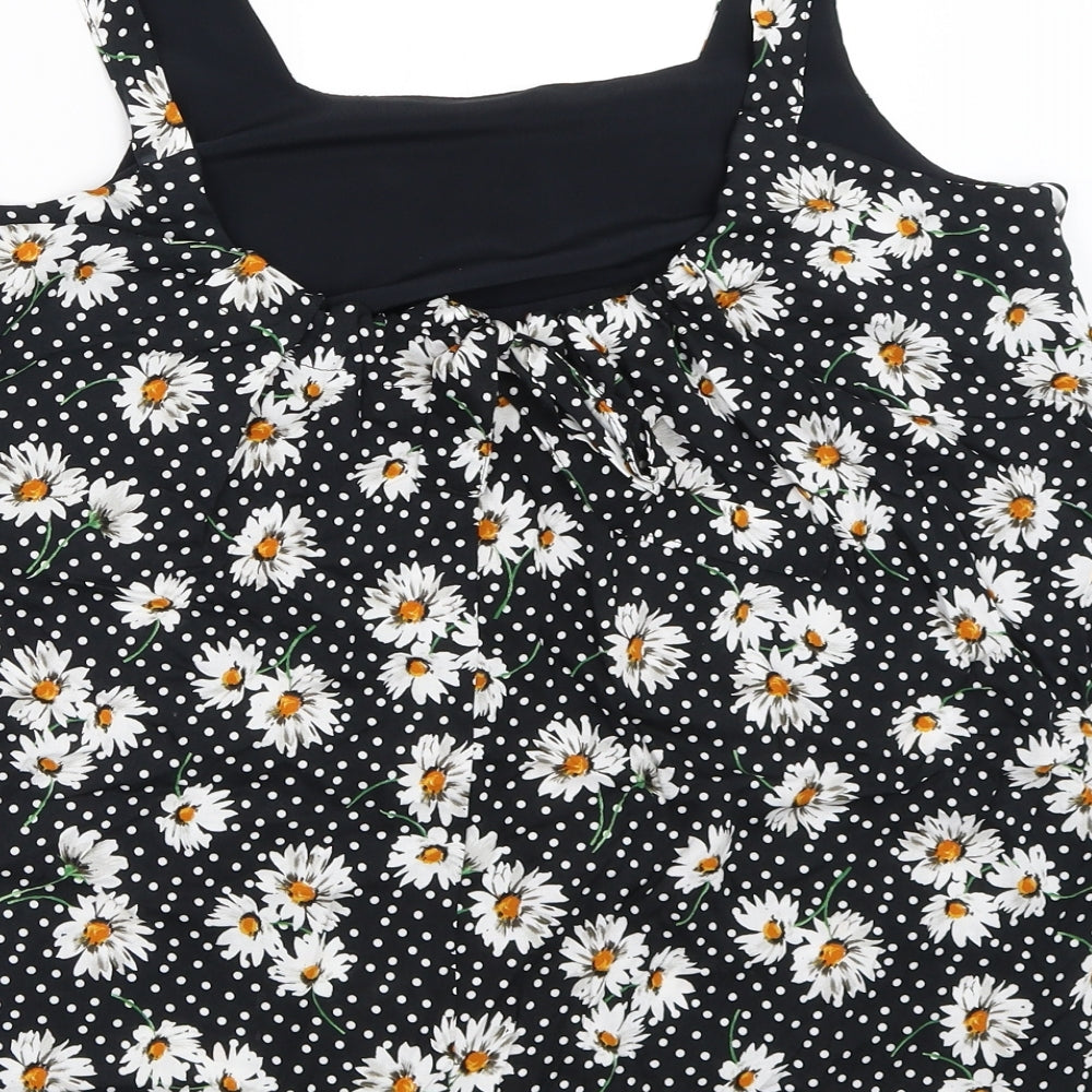 Dorothy Perkins Womens Black Floral  Basic Blouse Size 10