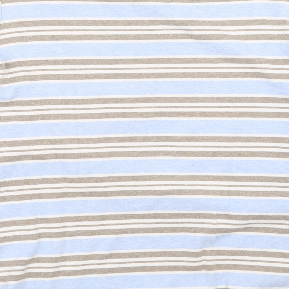 Country Casuals Womens Blue Striped  Basic T-Shirt Size S