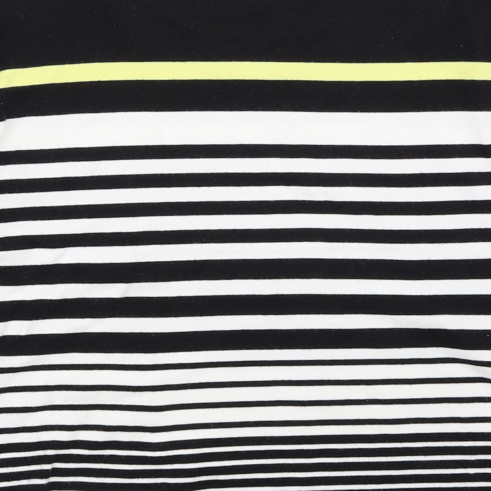 Country Casuals Womens Black Striped  Basic T-Shirt Size S