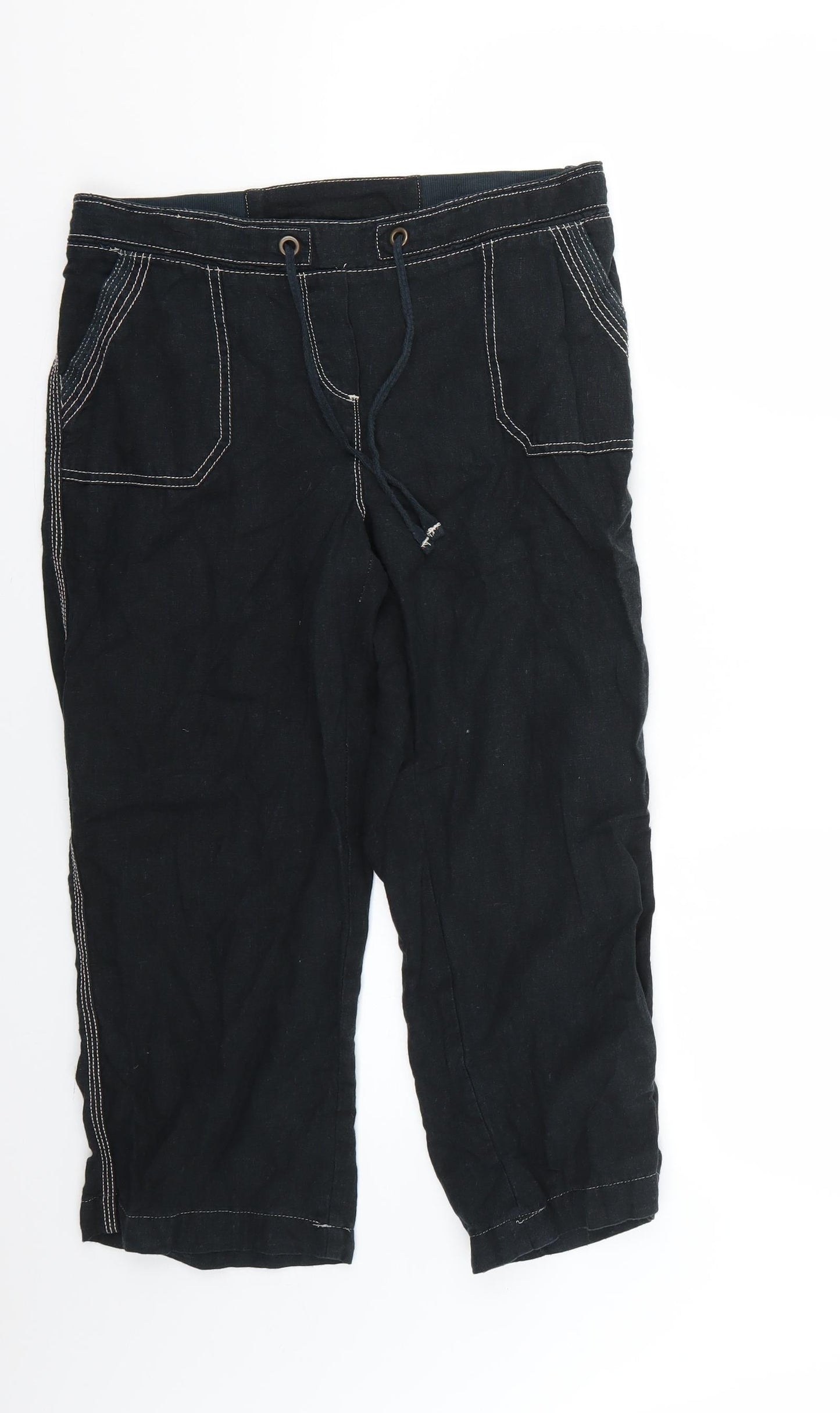 BHS Womens Blue   Cropped Trousers Size 12 L20 in