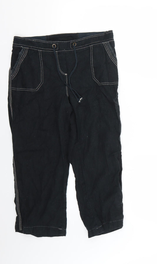 BHS Womens Blue   Cropped Trousers Size 12 L20 in