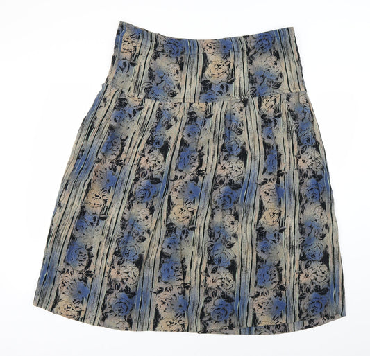 west & webb Womens Multicoloured Geometric  Flare Skirt Size 12