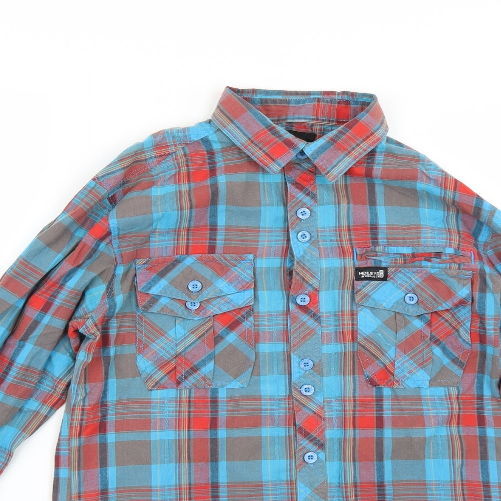 Henleys Mens Multicoloured Check   Button-Up Size S