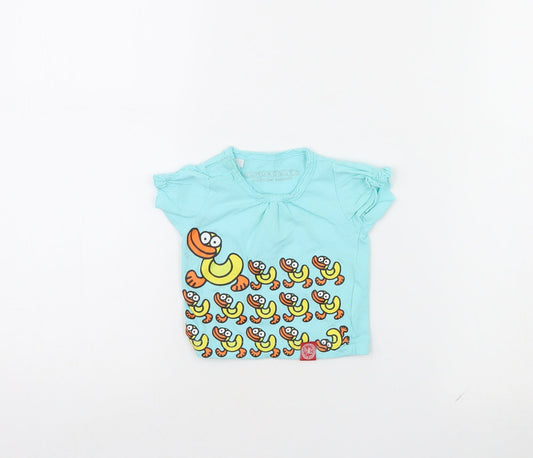 Kukuxumusu Girls Blue   Basic T-Shirt Size 0-3 Months  - ducks