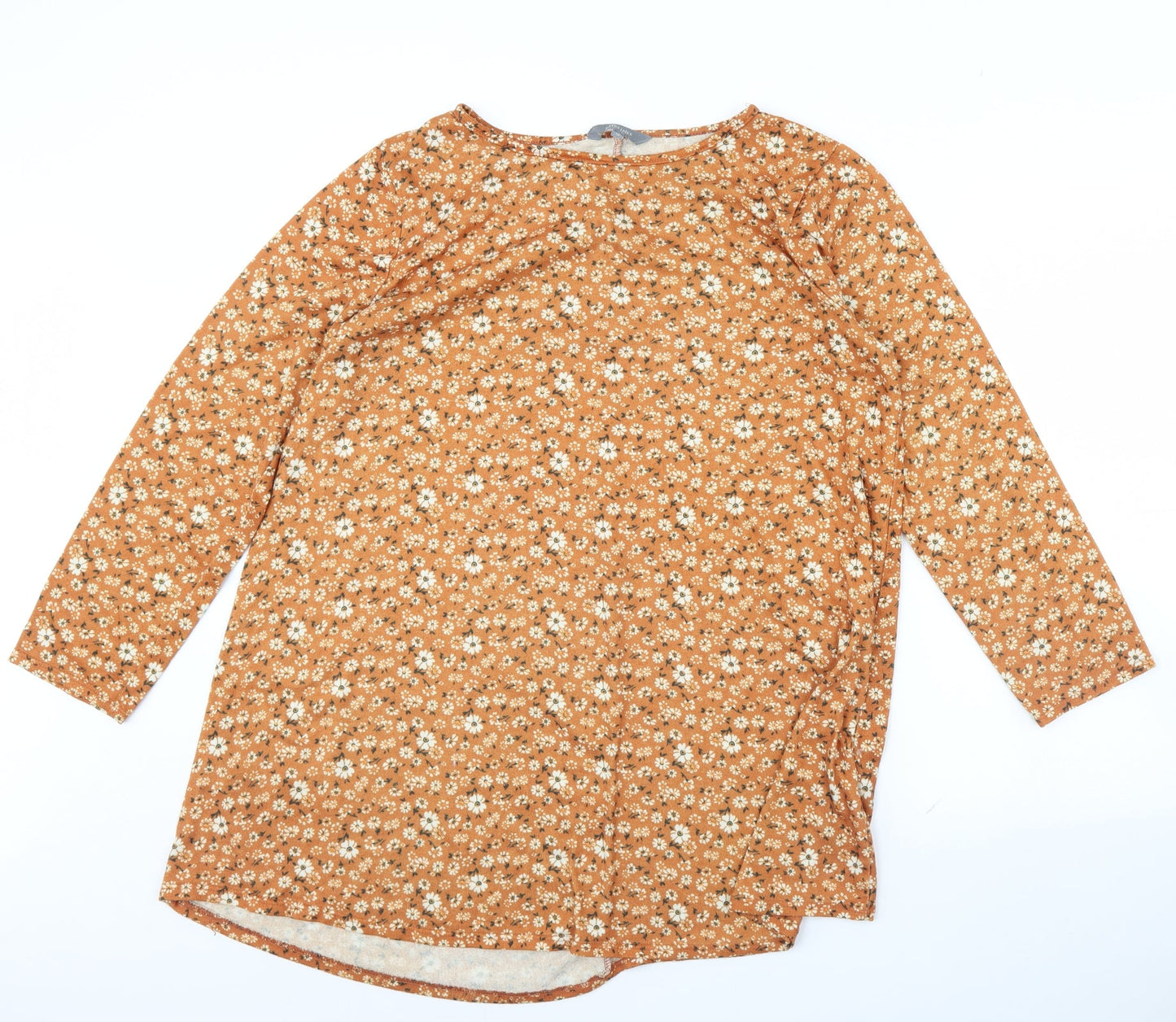 Principles Womens Orange Floral  Pullover Jumper Size 12
