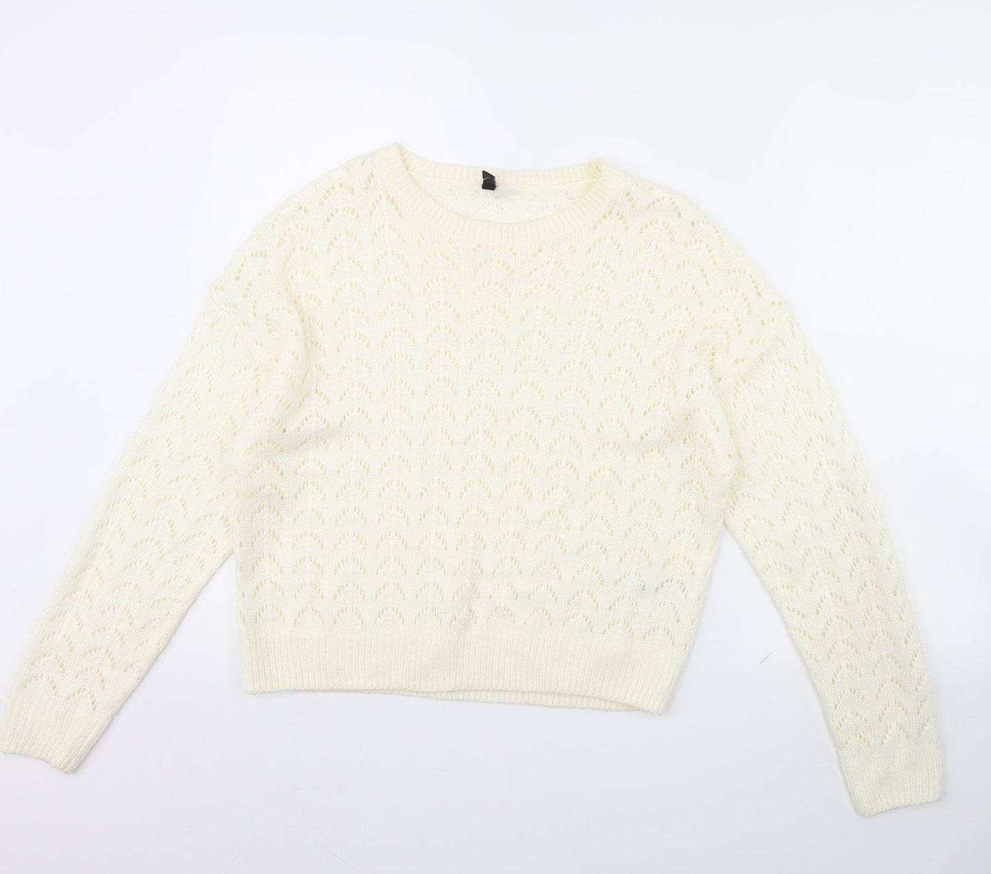 Divided Womens White   Pullover Jumper Size S