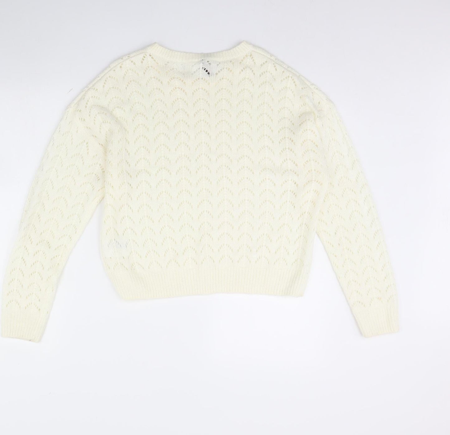 Divided Womens White   Pullover Jumper Size S